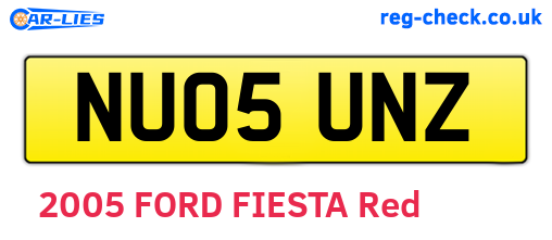 NU05UNZ are the vehicle registration plates.