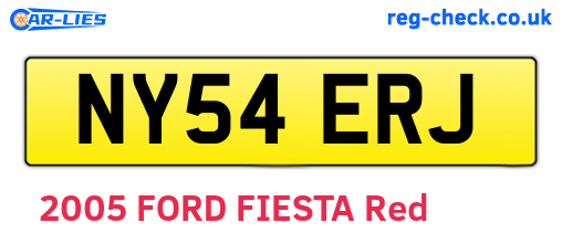 NY54ERJ are the vehicle registration plates.