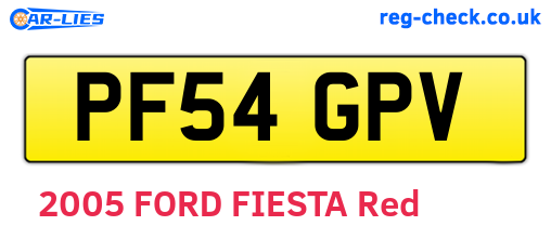 PF54GPV are the vehicle registration plates.