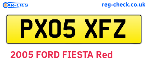 PX05XFZ are the vehicle registration plates.