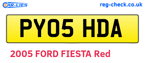 PY05HDA are the vehicle registration plates.