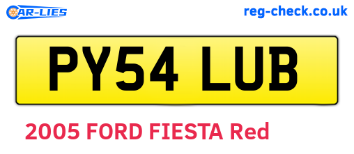 PY54LUB are the vehicle registration plates.