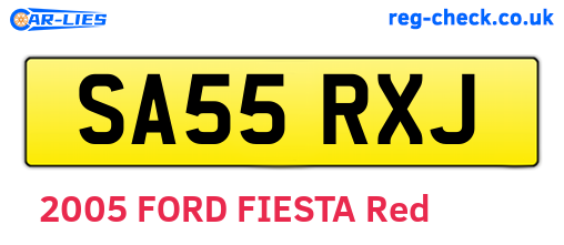 SA55RXJ are the vehicle registration plates.