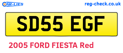 SD55EGF are the vehicle registration plates.