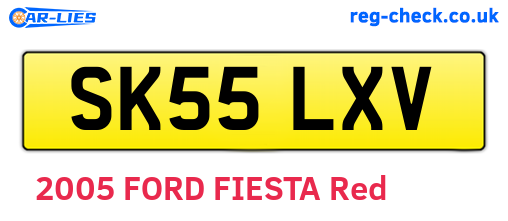 SK55LXV are the vehicle registration plates.