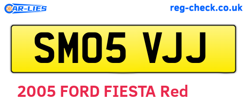SM05VJJ are the vehicle registration plates.