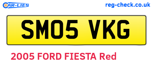SM05VKG are the vehicle registration plates.