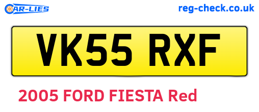 VK55RXF are the vehicle registration plates.