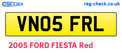 VN05FRL are the vehicle registration plates.