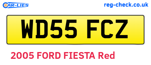 WD55FCZ are the vehicle registration plates.