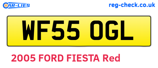 WF55OGL are the vehicle registration plates.