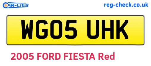 WG05UHK are the vehicle registration plates.