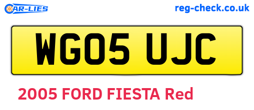 WG05UJC are the vehicle registration plates.