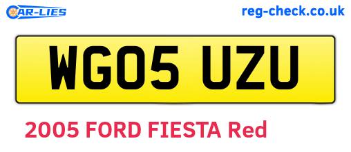 WG05UZU are the vehicle registration plates.