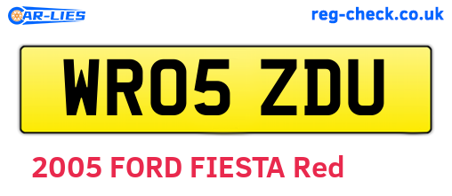 WR05ZDU are the vehicle registration plates.