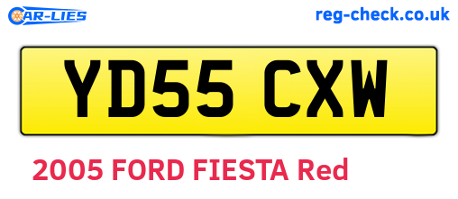 YD55CXW are the vehicle registration plates.