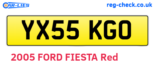 YX55KGO are the vehicle registration plates.
