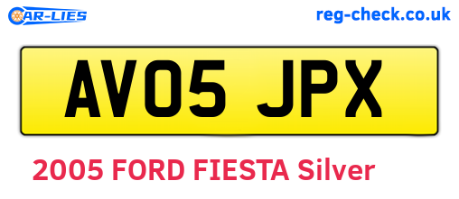 AV05JPX are the vehicle registration plates.