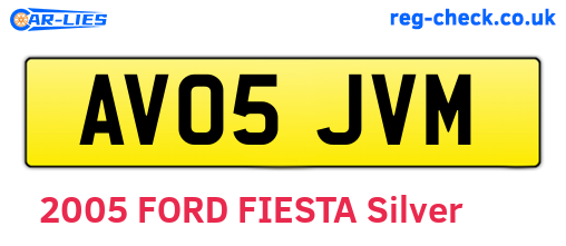 AV05JVM are the vehicle registration plates.