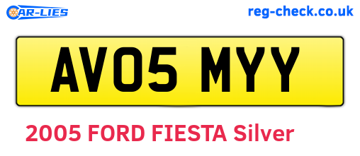 AV05MYY are the vehicle registration plates.