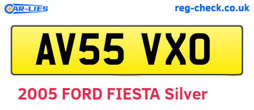 AV55VXO are the vehicle registration plates.