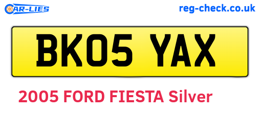 BK05YAX are the vehicle registration plates.