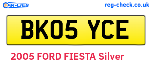 BK05YCE are the vehicle registration plates.