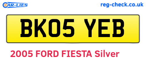 BK05YEB are the vehicle registration plates.