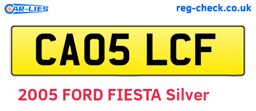 CA05LCF are the vehicle registration plates.