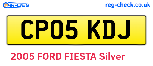 CP05KDJ are the vehicle registration plates.