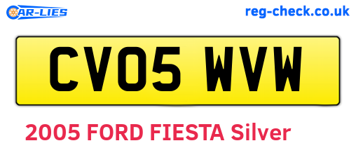 CV05WVW are the vehicle registration plates.