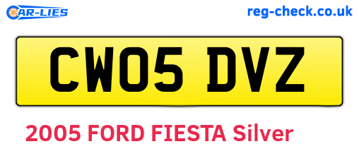 CW05DVZ are the vehicle registration plates.