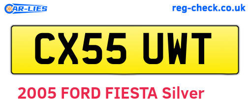CX55UWT are the vehicle registration plates.