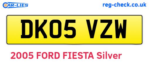 DK05VZW are the vehicle registration plates.
