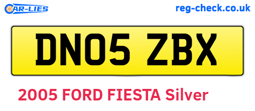 DN05ZBX are the vehicle registration plates.