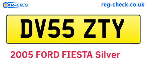 DV55ZTY are the vehicle registration plates.