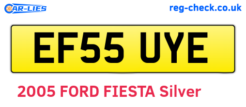EF55UYE are the vehicle registration plates.