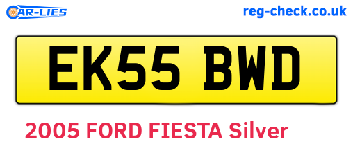 EK55BWD are the vehicle registration plates.