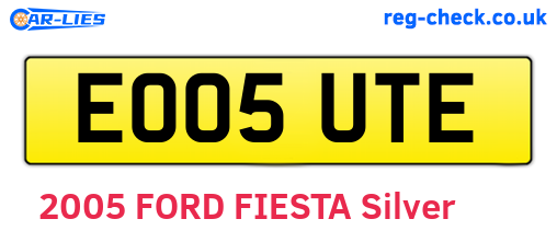 EO05UTE are the vehicle registration plates.