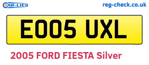 EO05UXL are the vehicle registration plates.
