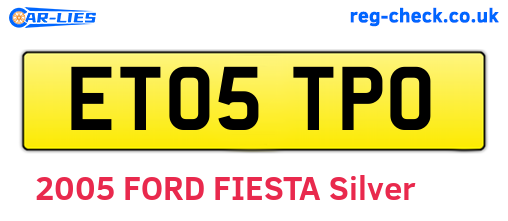 ET05TPO are the vehicle registration plates.