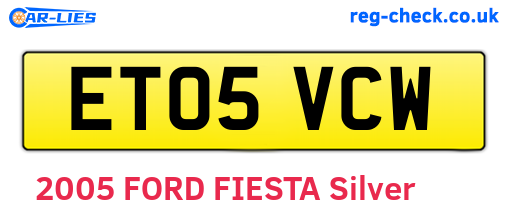 ET05VCW are the vehicle registration plates.