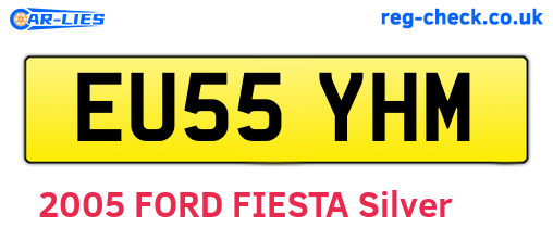 EU55YHM are the vehicle registration plates.