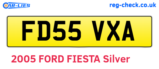 FD55VXA are the vehicle registration plates.