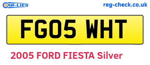 FG05WHT are the vehicle registration plates.