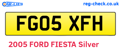 FG05XFH are the vehicle registration plates.