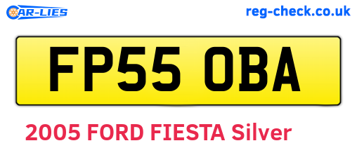 FP55OBA are the vehicle registration plates.