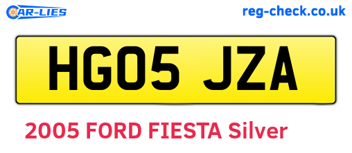 HG05JZA are the vehicle registration plates.