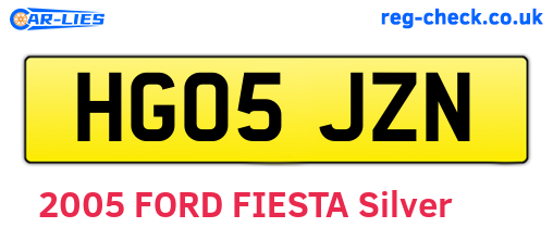HG05JZN are the vehicle registration plates.