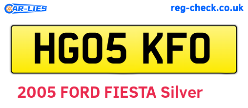 HG05KFO are the vehicle registration plates.